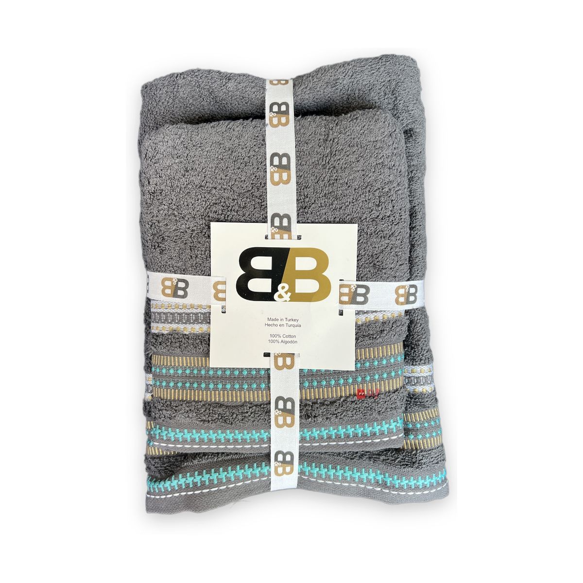 B&B - Juego De Dos Toallas Turcas Grisdiseño Bb Kitchen - Ps