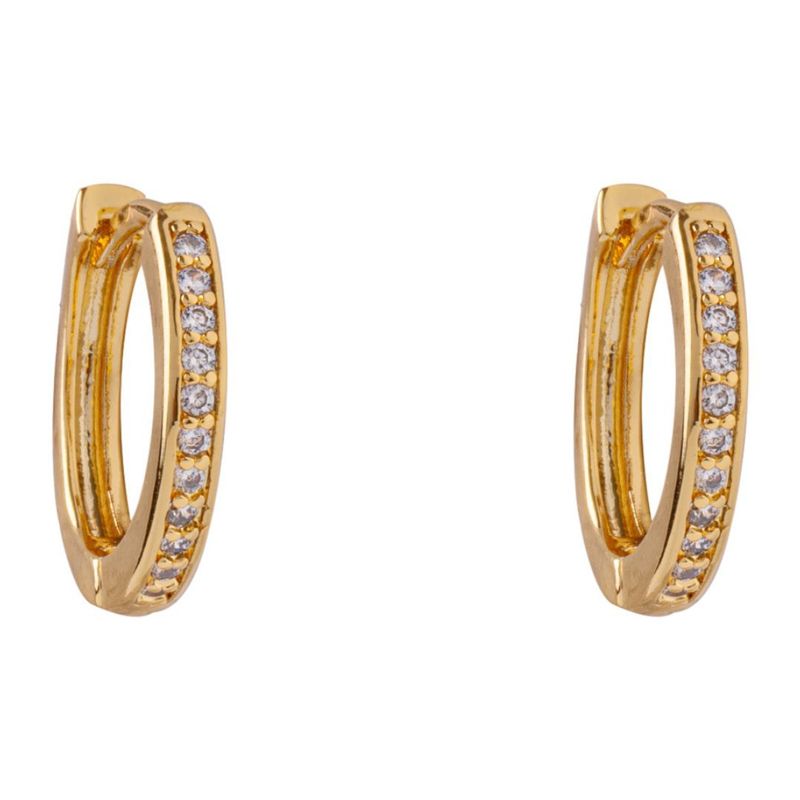 BOAZ JOYAS - Aros Mujer Argollas Lisas Circones 15mm Bañadas en Oro Boaz Joyas