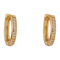 BOAZ JOYAS - Aros Mujer Argollas Lisas Circones 15mm Bañadas en Oro
