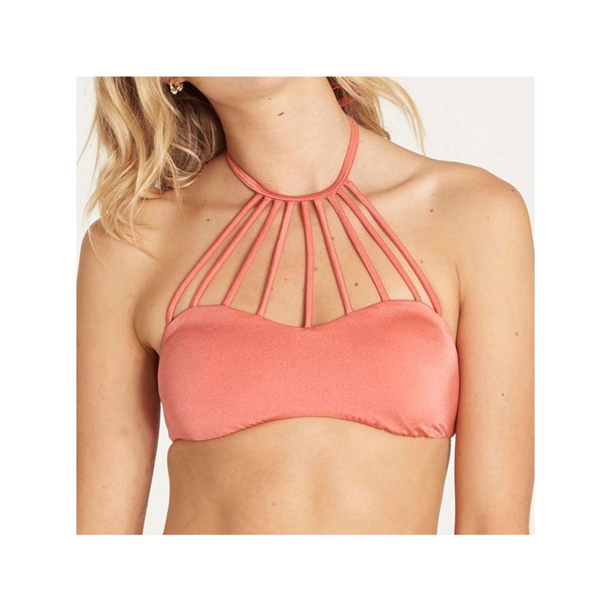 BILLABONG - Bikini Sostén Sol Searcher Hi Neck Rosa BILLABONG