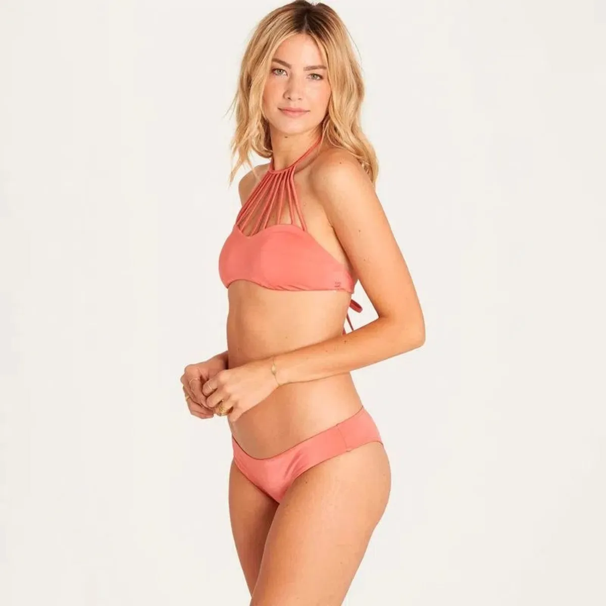 BILLABONG - Bikini Sostén Sol Searcher Hi Neck Rosa BILLABONG
