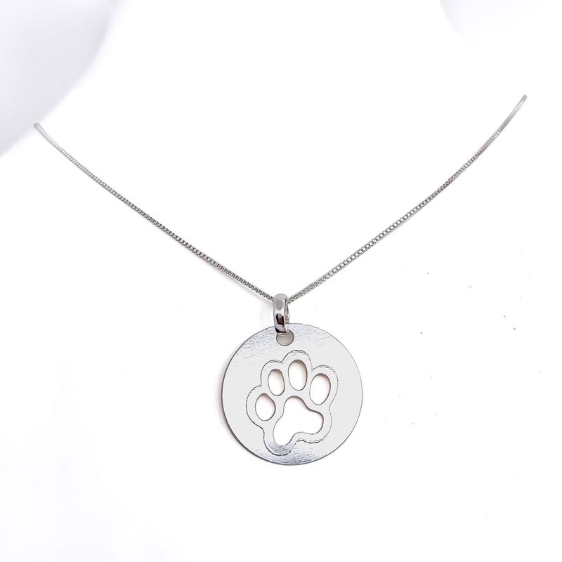 ANDREA COGGIOLA JOYAS - Collar Huella de Perro Plata Fina 925