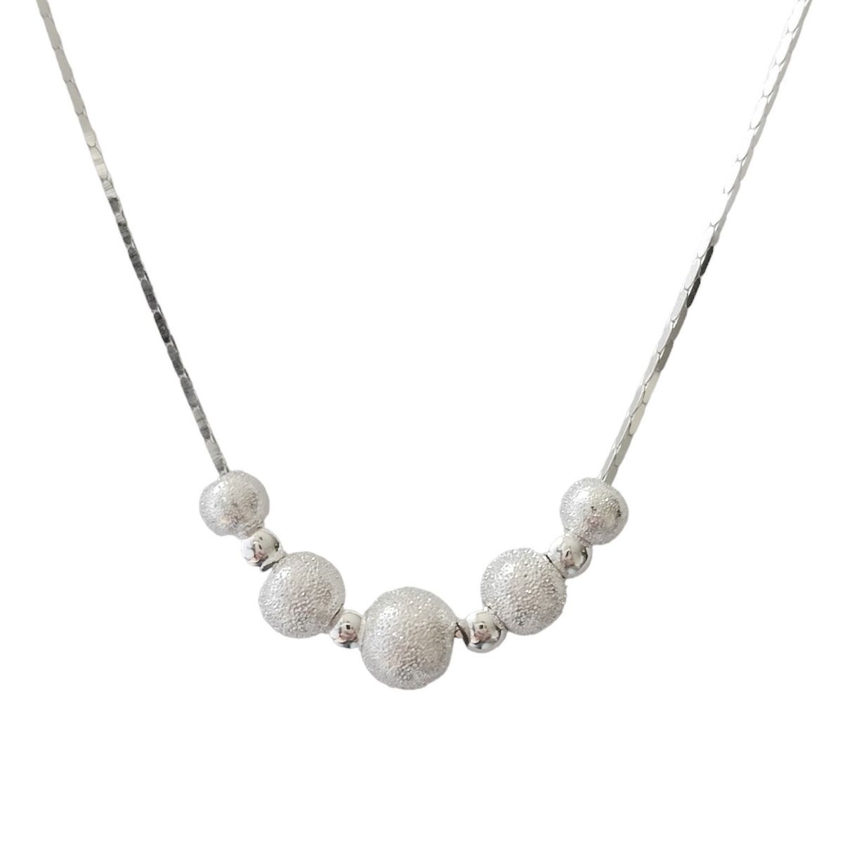 COGGIOLA - Collar Bolas Satinadas Plata Fina 925