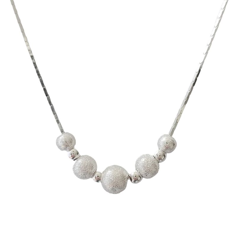 ANDREA COGGIOLA JOYAS - Collar Bolas Satinadas Plata Fina 925