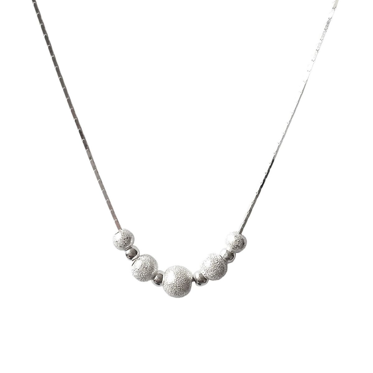 COGGIOLA - Collar Bolas Satinadas Plata Fina 925
