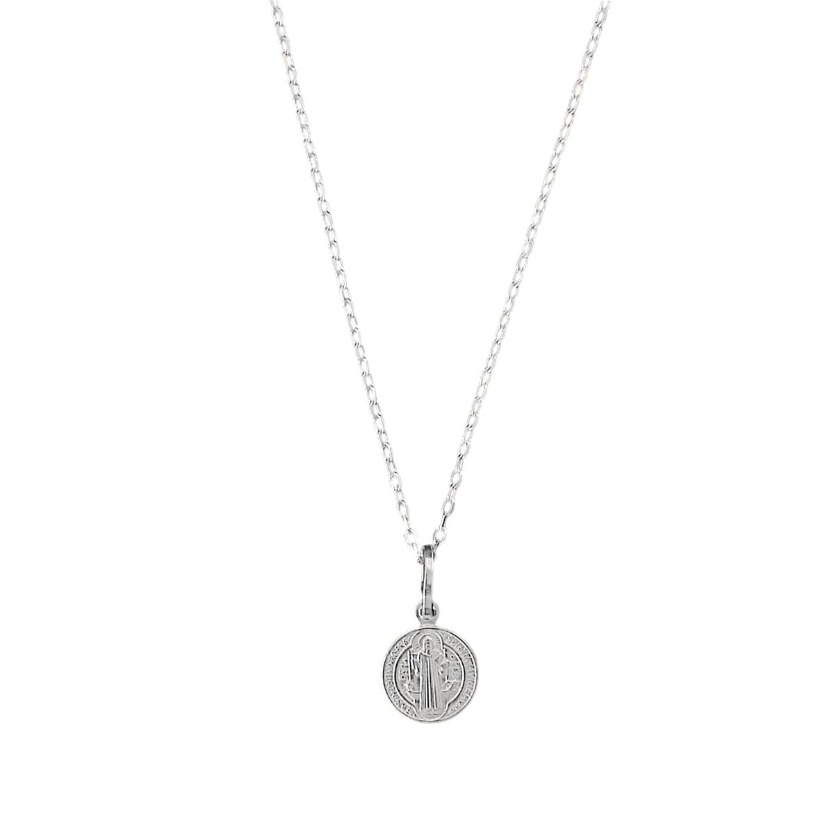 COGGIOLA - Collar Medalla San Benito Plata Fina 925
