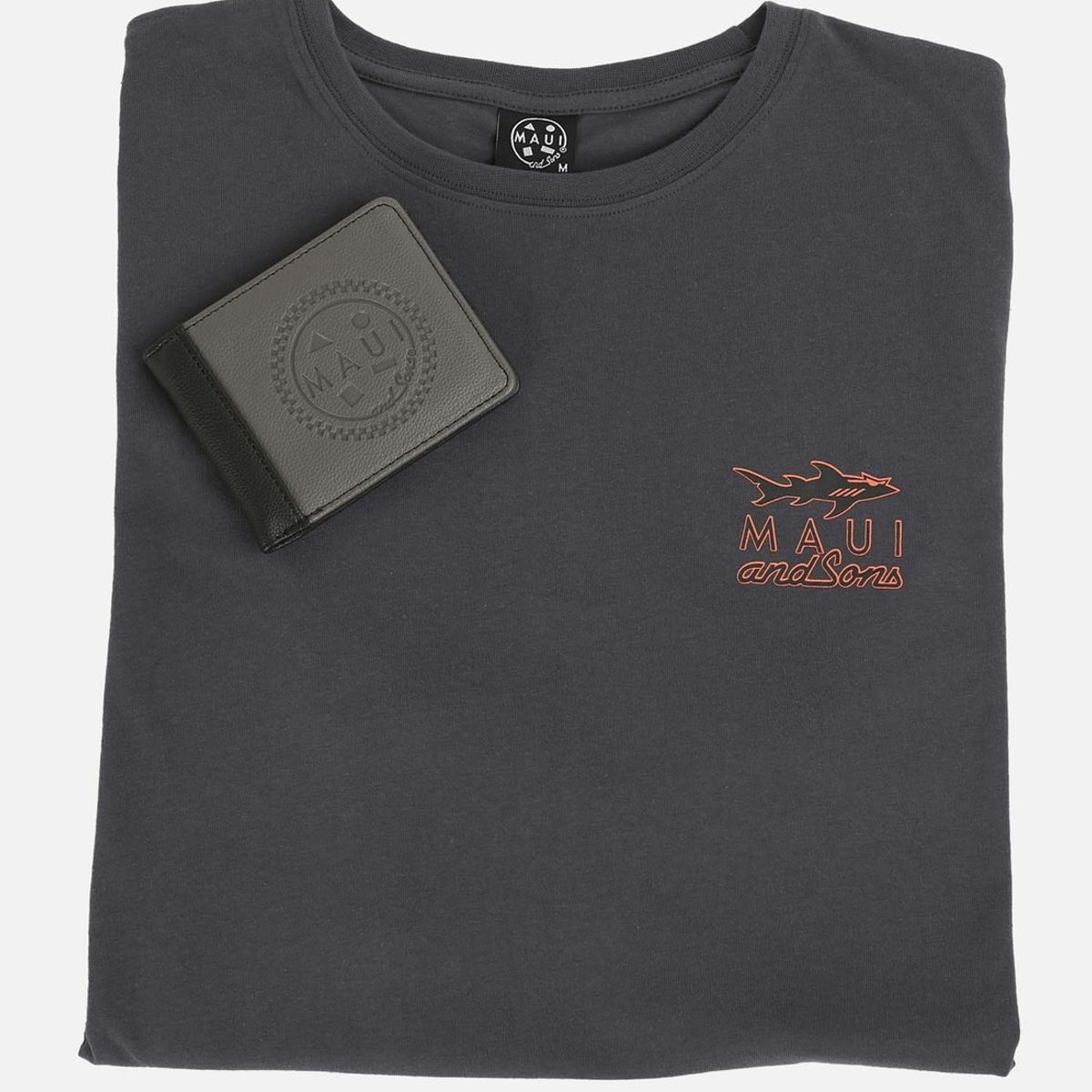 MAUI AND SONS - Pack Polera Billetera 5AV1557 Hombre Gris Oscuro Maui and Sons