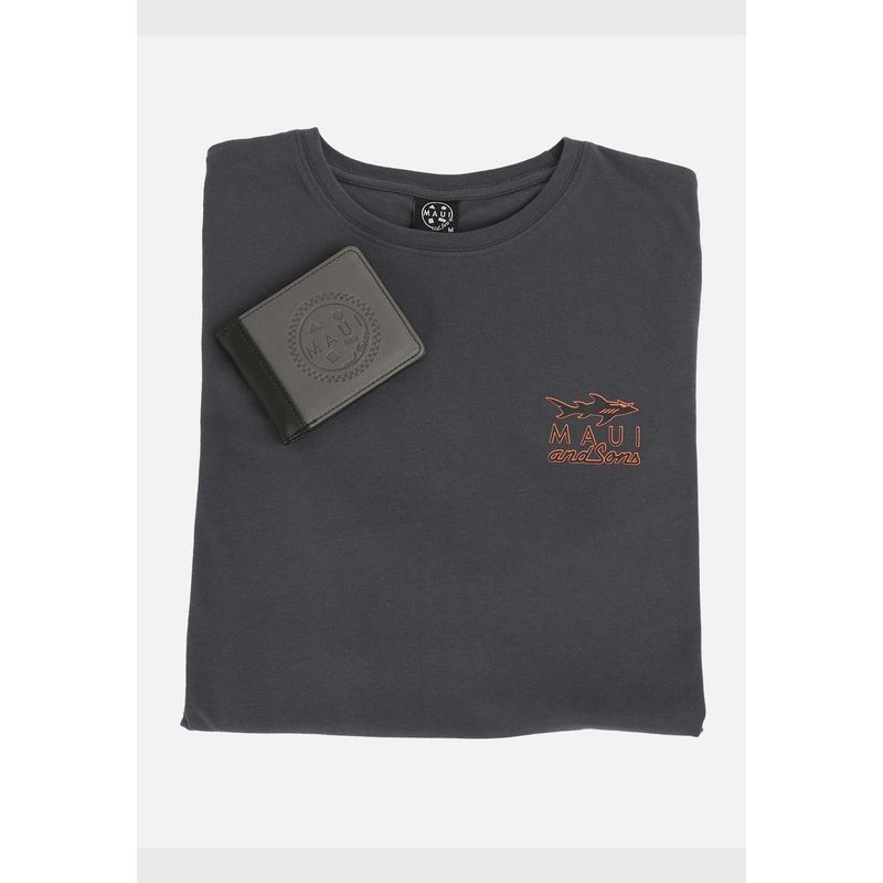 MAUI AND SONS - Pack Polera Billetera 5AV1557 Hombre Gris Oscuro Maui and Sons