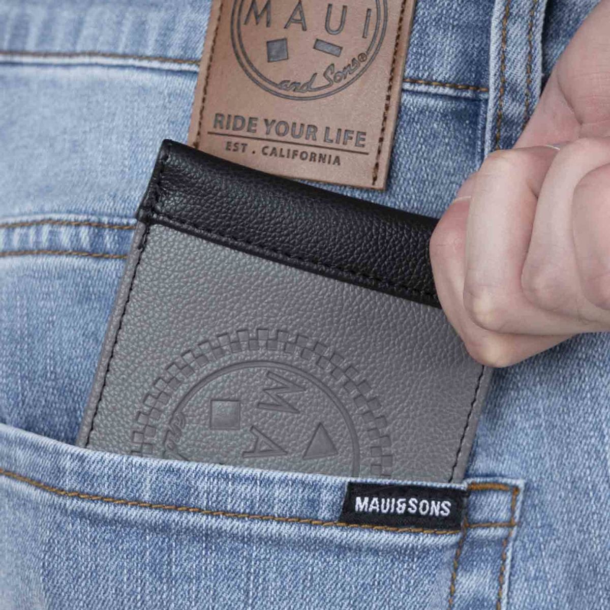 MAUI AND SONS - Pack Polera Billetera 5AV1557 Hombre Gris Oscuro Maui and Sons