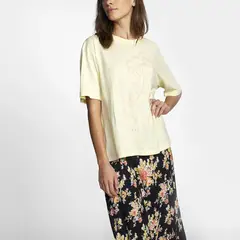 RVCA - Polera M/C Mujer Soft Hand Ss Amarillo