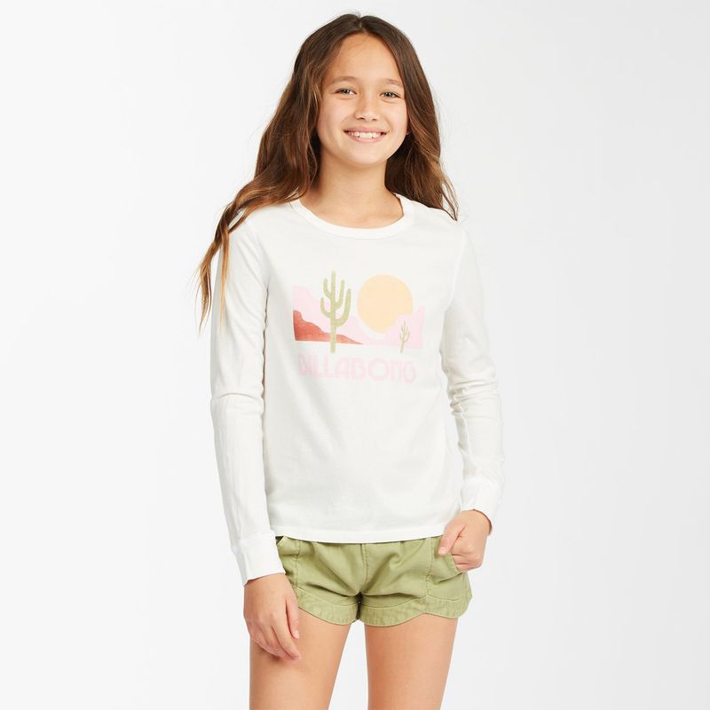 BILLABONG - Polera M/L Niña Follow Your Hea G Te Blanco BILLABONG