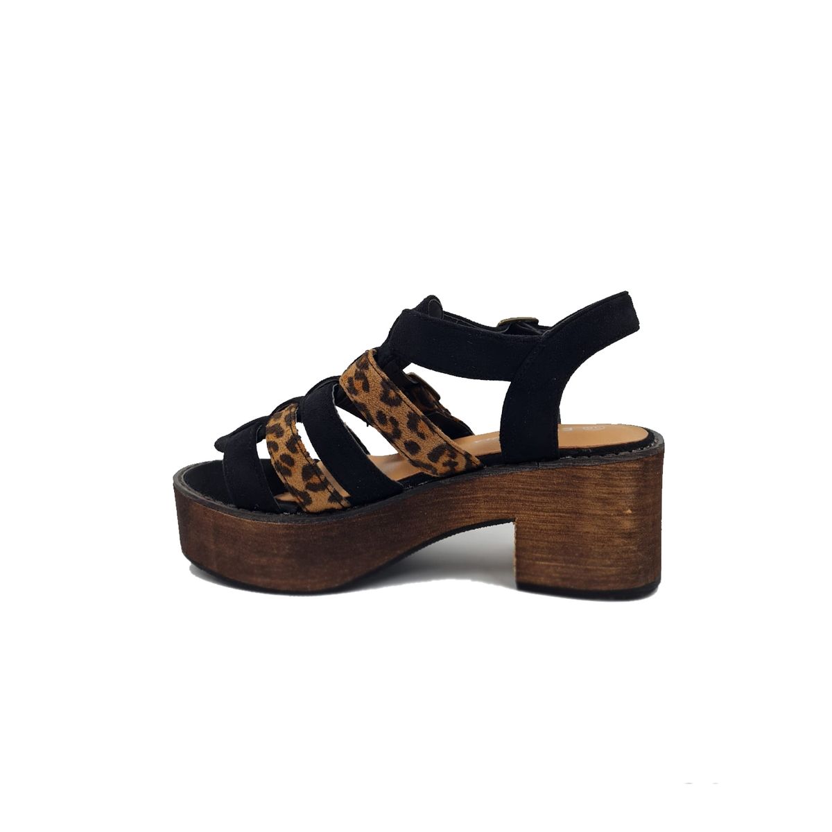 GENERICO - Sandalia Negra Print Plataforma