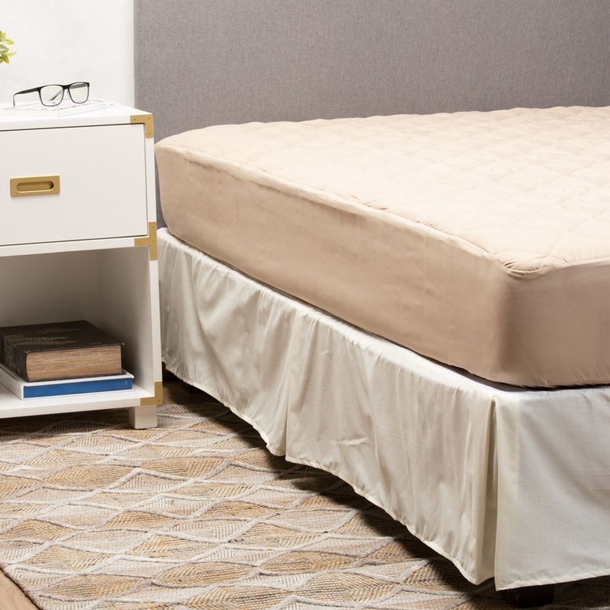 ARTHOME - Cubrecolchón +   Faldón Beige Arthome King