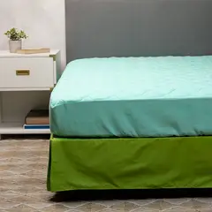 ARTHOME - Cubrecolchón + Faldón Verde King