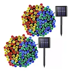 GENERICO - X2 Luces Terraza Solar Luces Guirnalda Luces Terraza Navidad