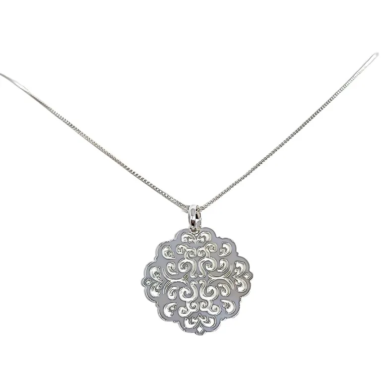 Collar Lau Plata Fina 925 Plateado TALLA UNICA