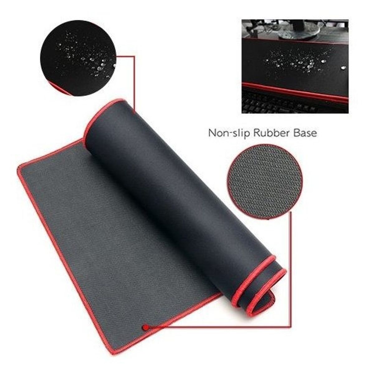 WEIBO - Mouse Pad Gamer K8 Antideslizante Cosido Alfombrilla Ratón