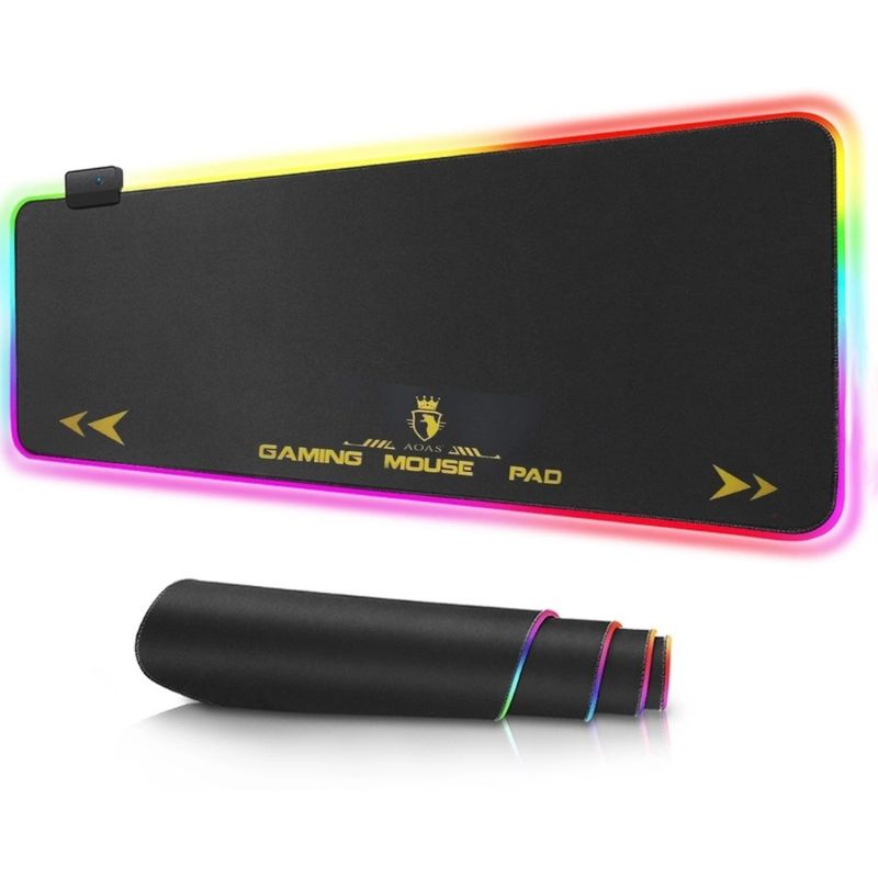 GENERICO - Mouse Pad Gamer Con Luz Rgb Led Xl Antideslizante Alfombrilla AOAS
