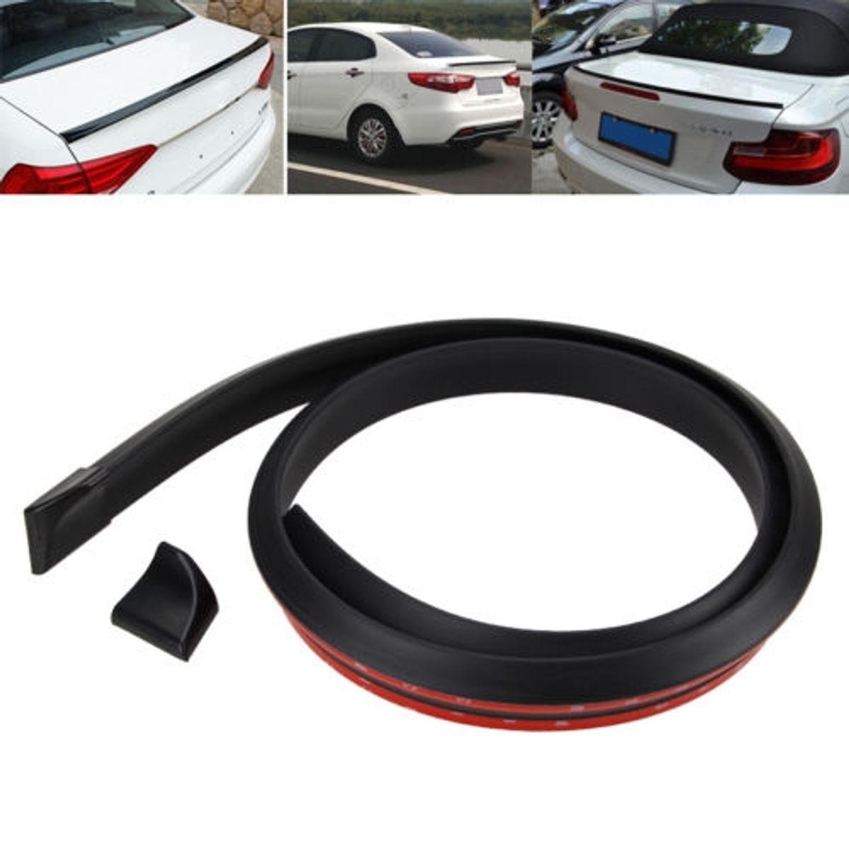 GENERICO - Aleron Lip Spoiler NEGRO Todo Auto Maleta Samurai Karvas