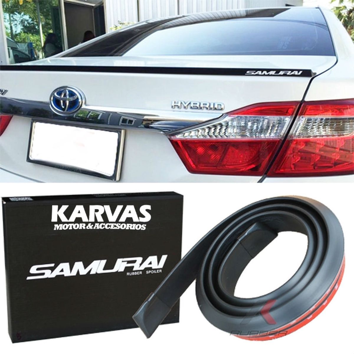 GENERICO - Aleron Lip Spoiler NEGRO Todo Auto Maleta Samurai Karvas