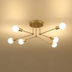 PUREPOWER - Lámpara de 6 focos metálica - Dorado