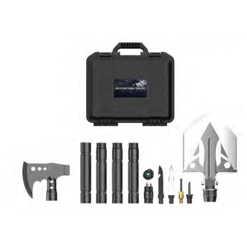 GENERICO - Kit Multifuncional Camping - Pala Hacha Táctica Plegable