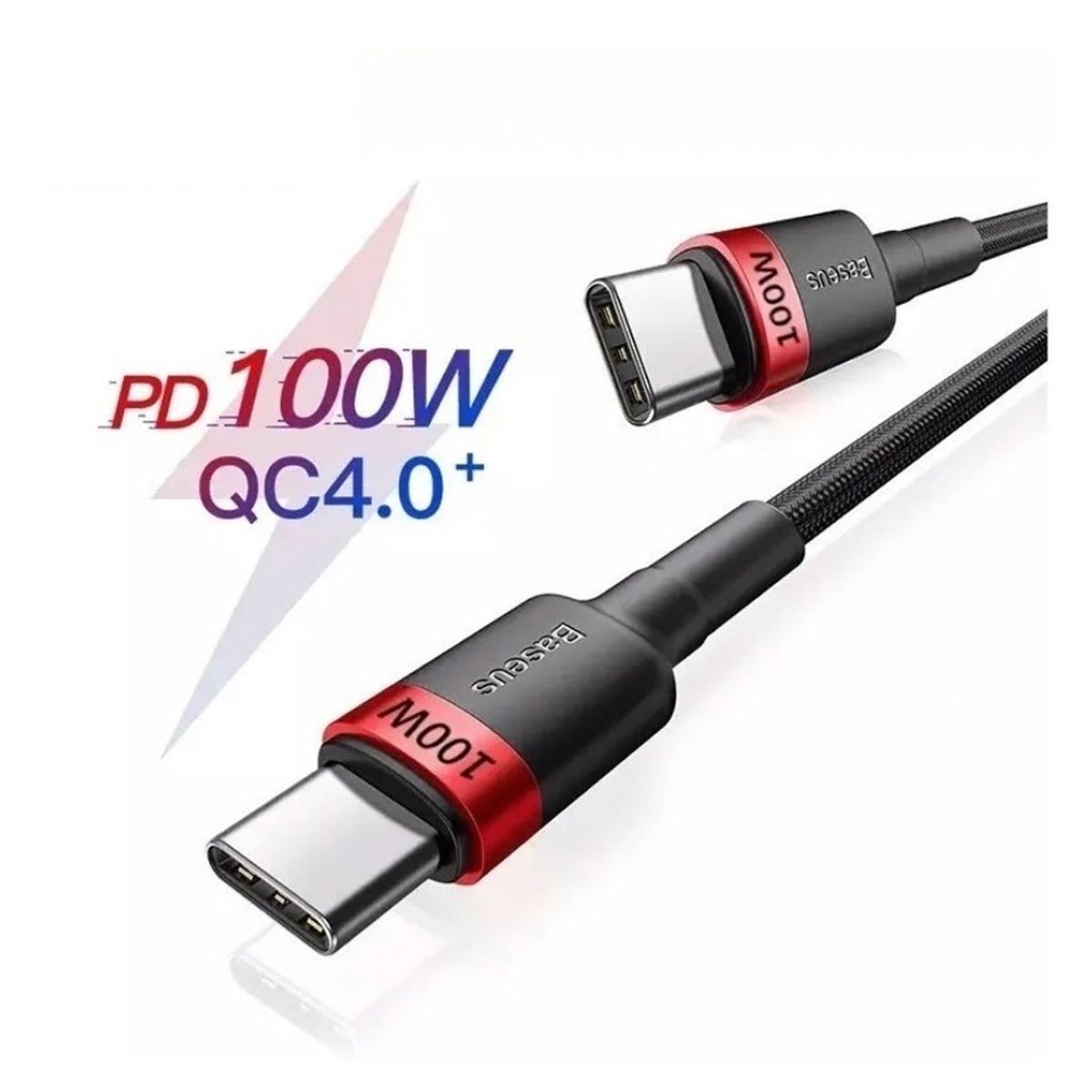 BASEUS - Cable Usb Tipo C A Tipo C 100w Baseus Para Macbook  Android Negro