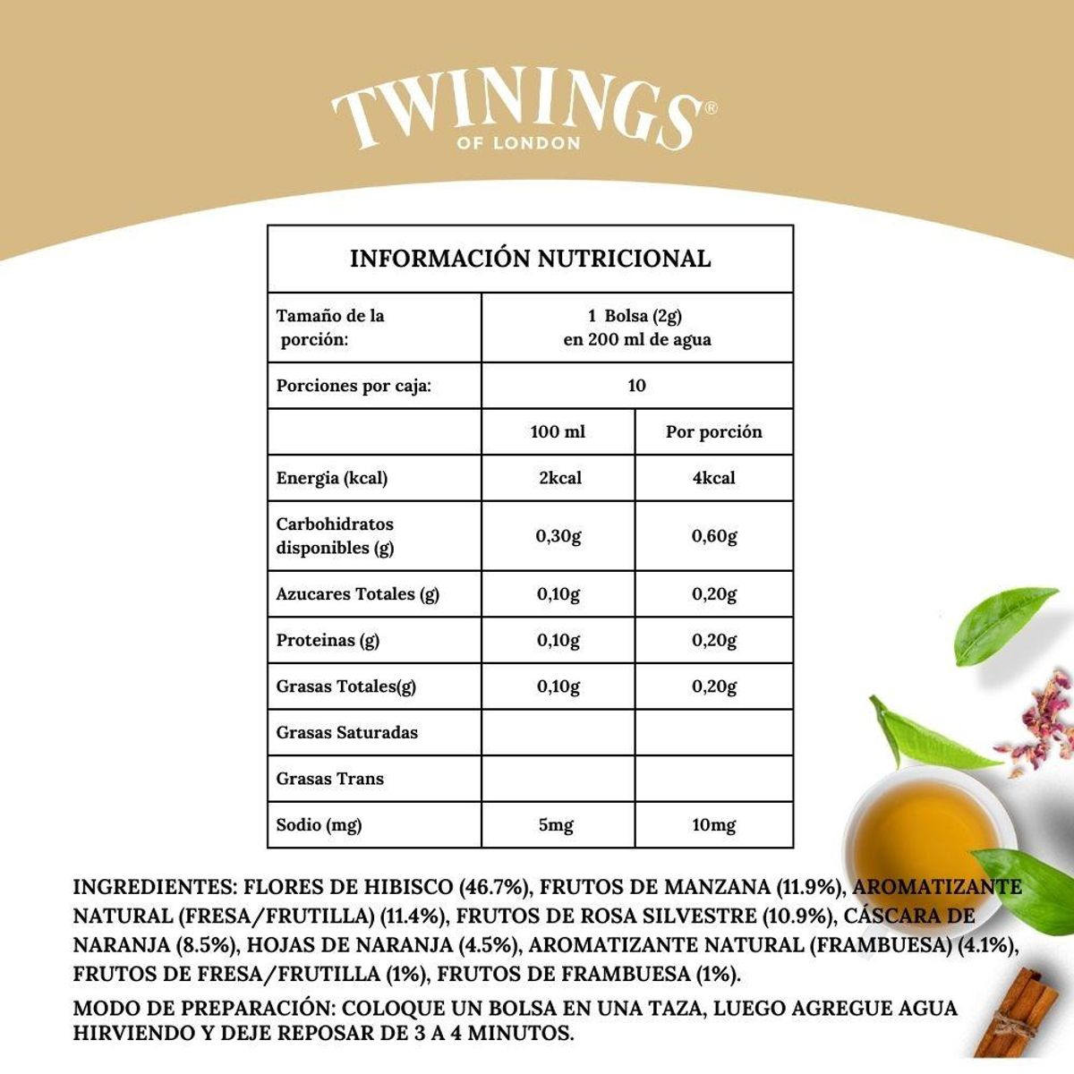 TWININGS - Twinings Té Wild Berries x 10 Bolsitas TWININGS