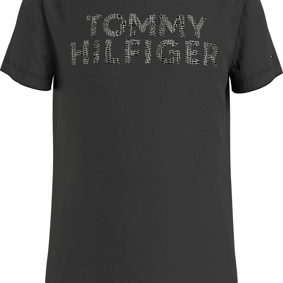 TOMMY HILFIGER - Polera Con Logo Con Estampado De Reptil Negro Tommy Hilfiger