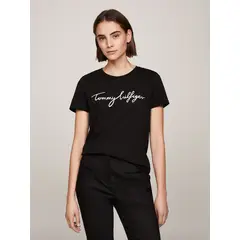 TOMMY HILFIGER - Polera Heritage Graphic C-Neck Negro