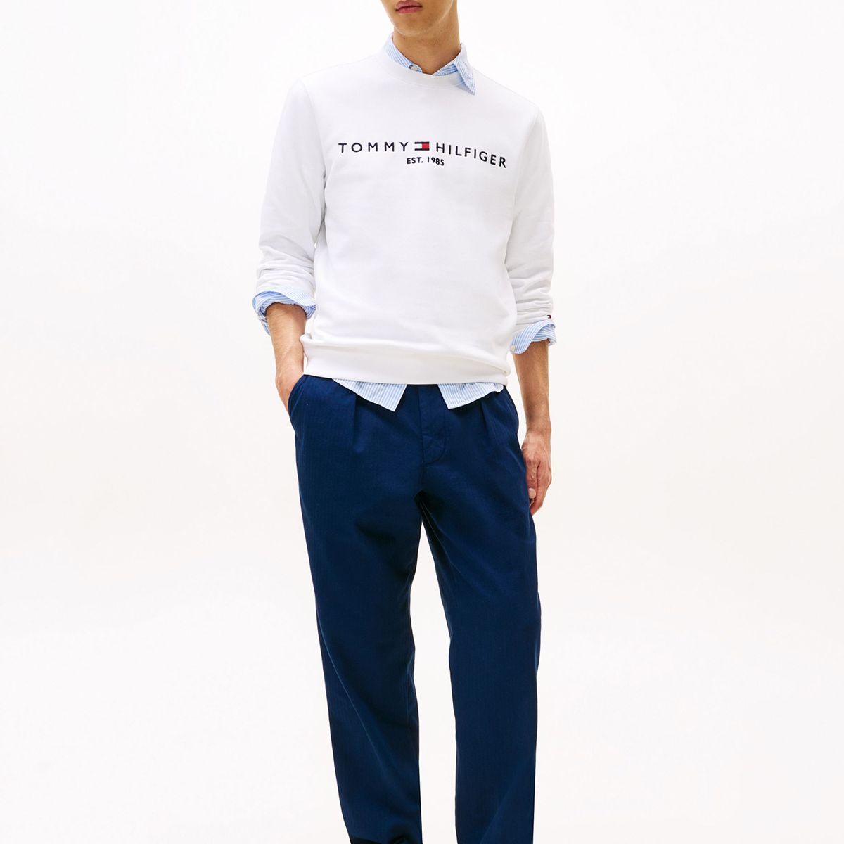 TOMMY HILFIGER - Polerón Established 1985 Blanco Tommy Hilfiger