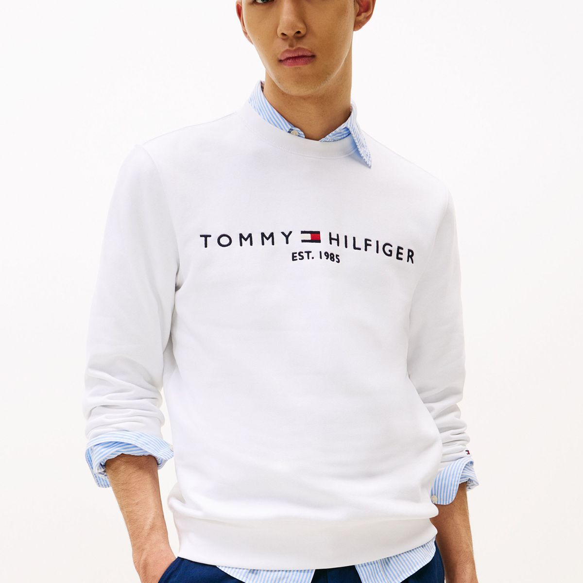 TOMMY HILFIGER - Polerón Established 1985 Blanco Tommy Hilfiger