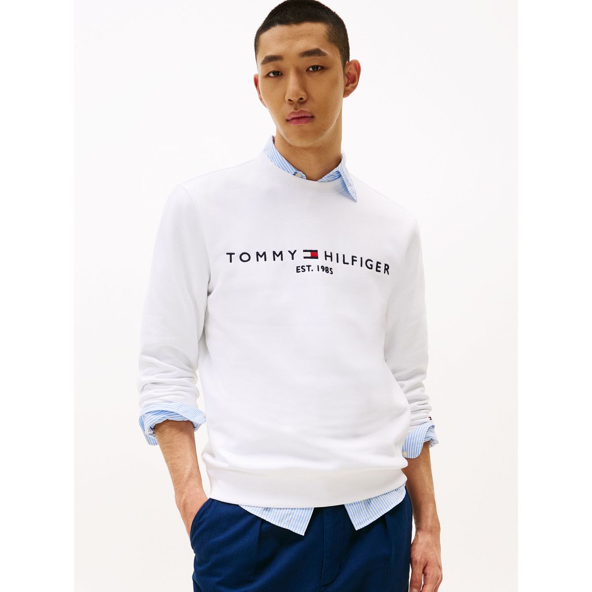 TOMMY HILFIGER - Polerón Established 1985 Blanco Tommy Hilfiger