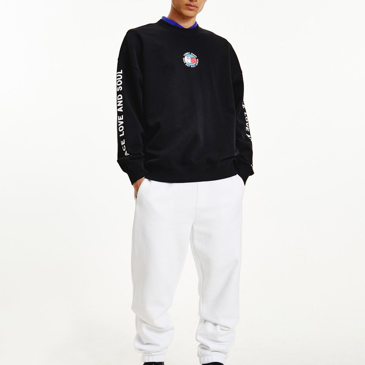TOMMY HILFIGER - Polerón Peace Smiley Logo Negro Tommy Jeans