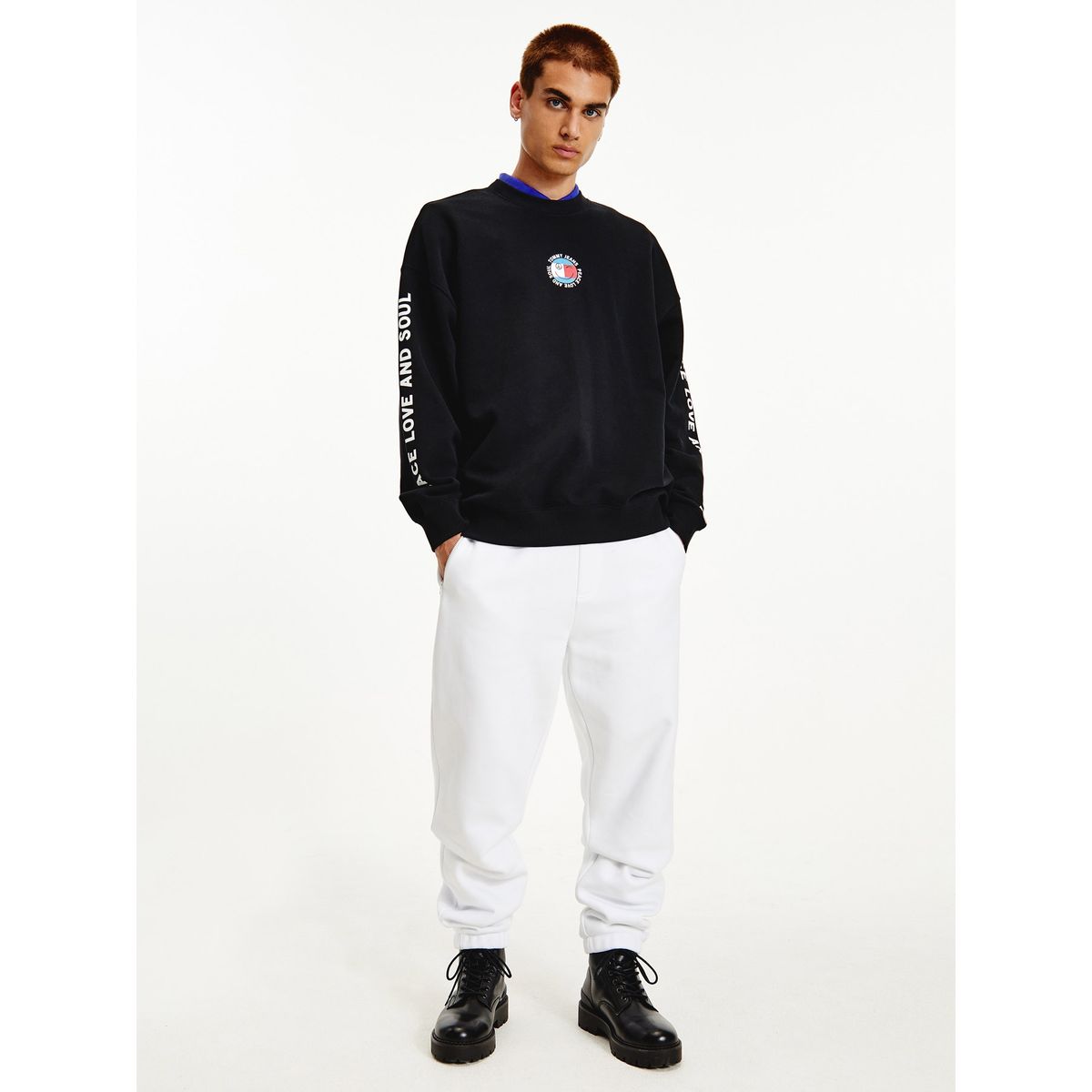 TOMMY HILFIGER - Polerón Peace Smiley Logo Negro Tommy Jeans