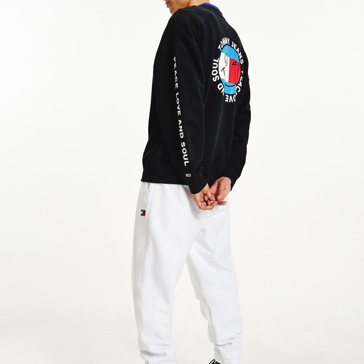 TOMMY HILFIGER - Polerón Peace Smiley Logo Negro Tommy Jeans
