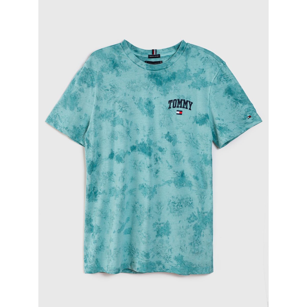 TOMMY HILFIGER - Polera De Algodón Con Efecto Desteñido Verde Tommy Hilfiger