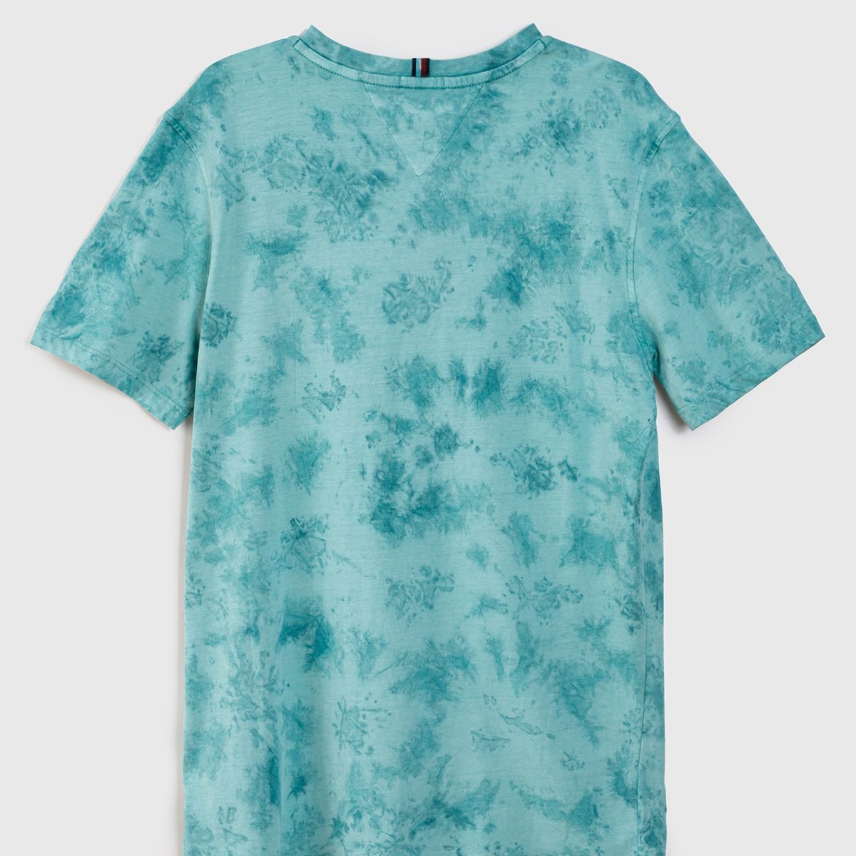 TOMMY HILFIGER - Polera De Algodón Con Efecto Desteñido Verde Tommy Hilfiger