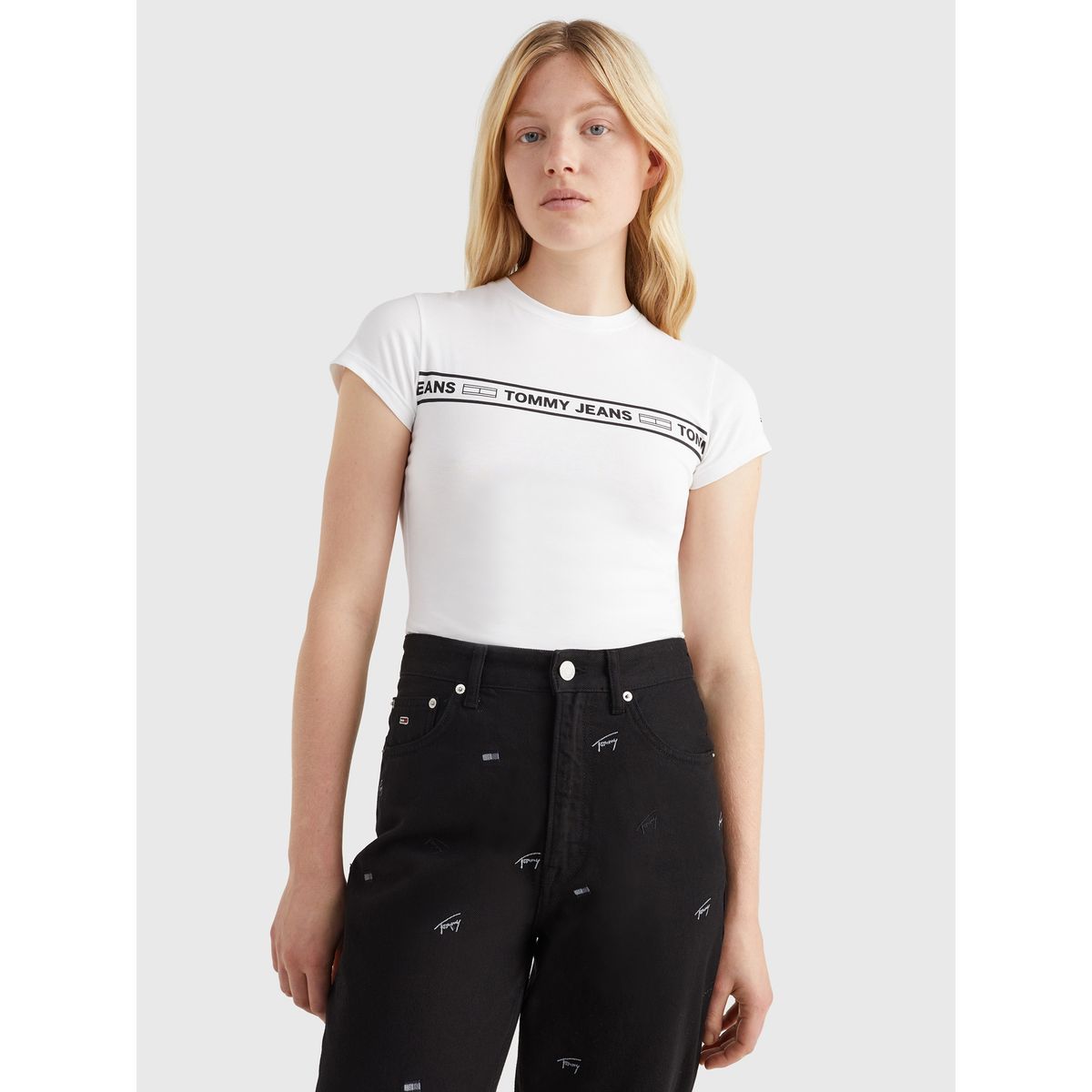 TOMMY HILFIGER - Body Cut-Out Logo Blanco Tommy Jeans