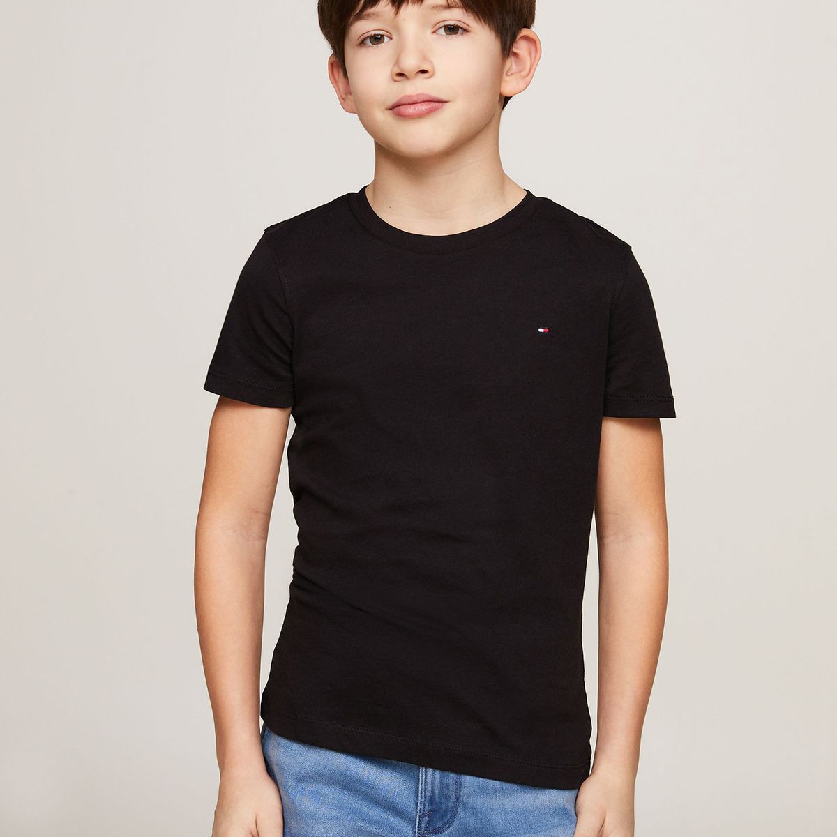 TOMMY HILFIGER - Polera De Niño Essential C-Neck Azul Tommy Hilfiger