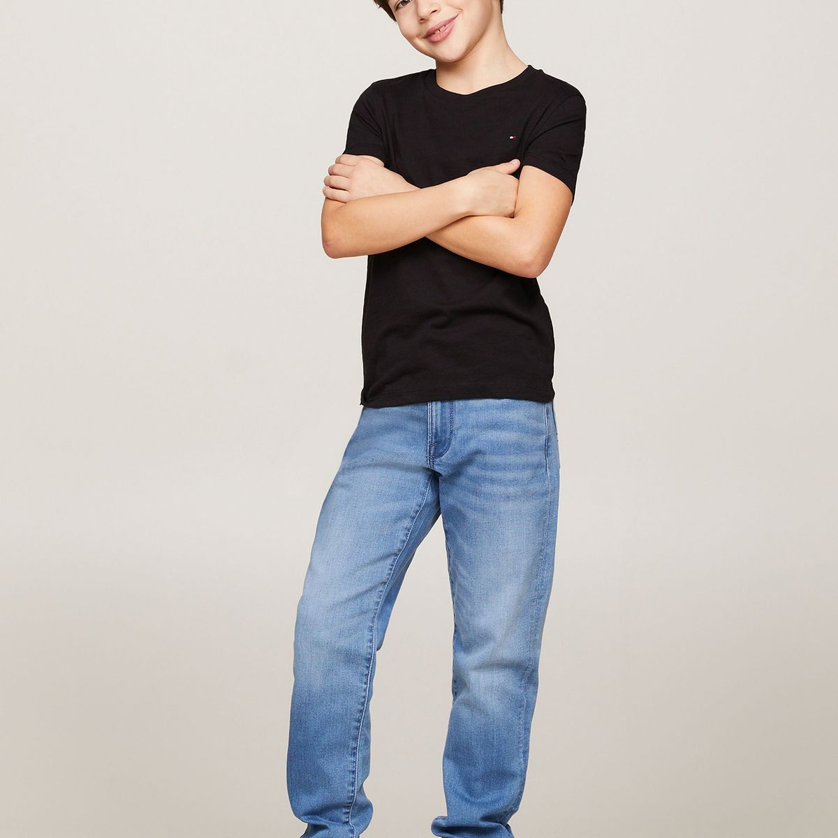 TOMMY HILFIGER - Polera De Niño Essential C-Neck Azul Tommy Hilfiger