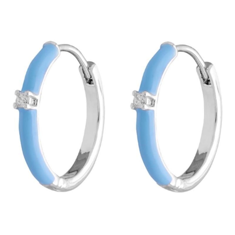 BOAZ JOYAS - Arps Mujer Argollas Luca Blue Bañadas en Oro Blanco Boaz Joyas