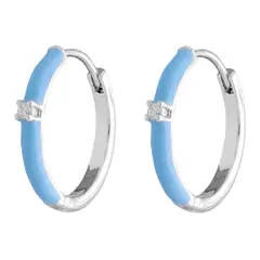 BOAZ JOYAS - Arps Mujer Argollas Luca Blue Bañadas en Oro Blanco