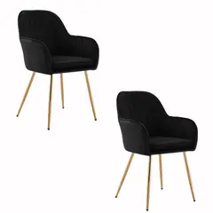 NOVAHUS - Pack 2 sillas comedor Alessandro Negro