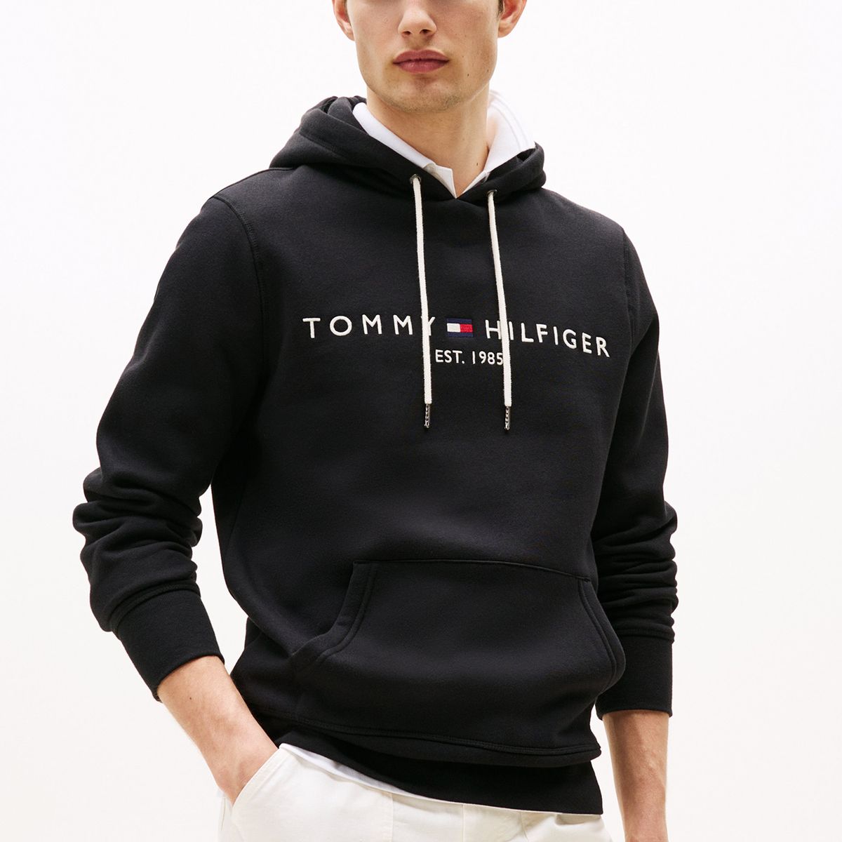TOMMY HILFIGER - Polerón Hoodie Core Logo Negro Tommy Hilfiger