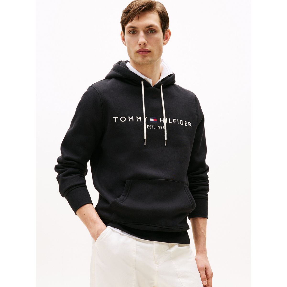 TOMMY HILFIGER - Polerón Hoodie Core Logo Negro Tommy Hilfiger