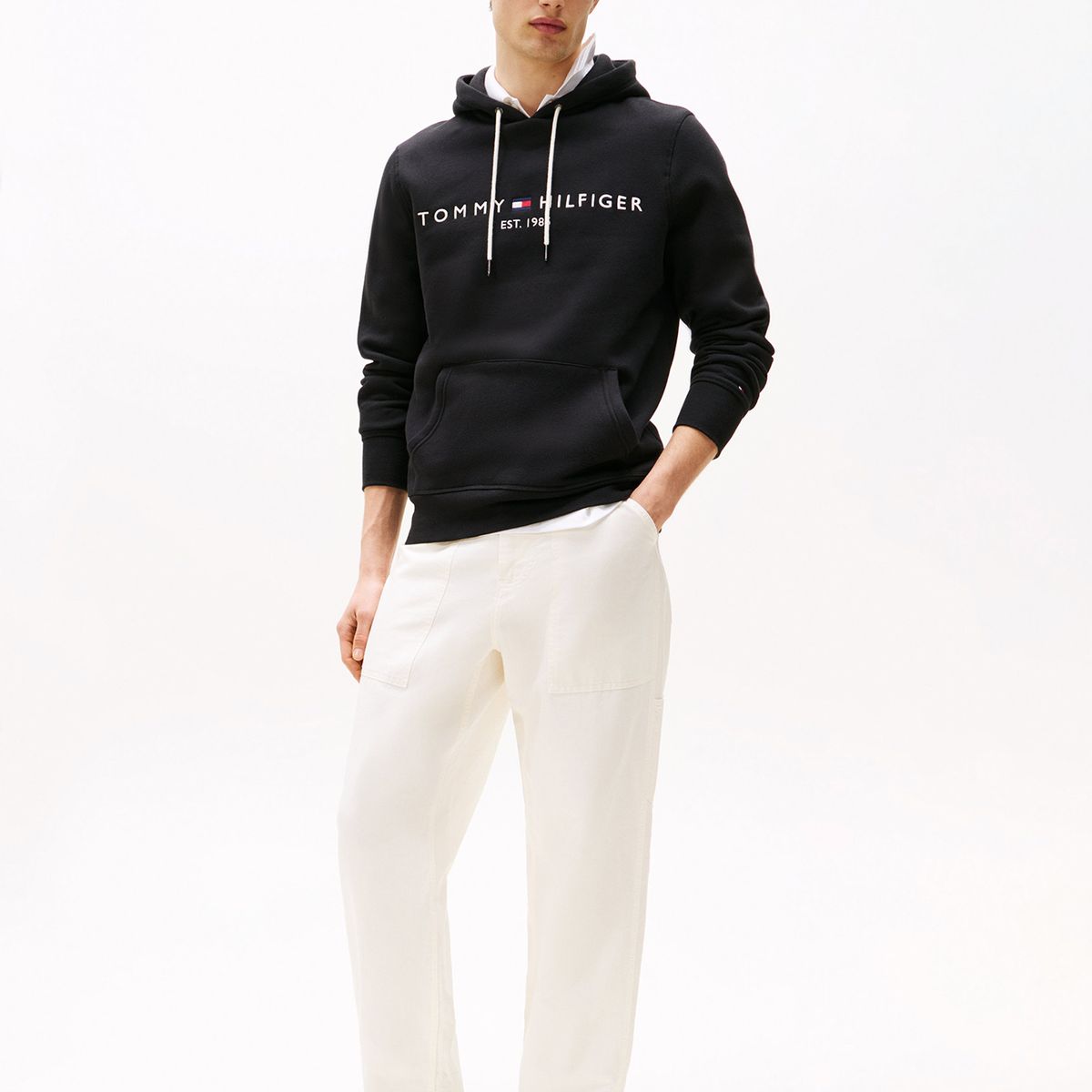 TOMMY HILFIGER - Polerón Hoodie Core Logo Negro Tommy Hilfiger