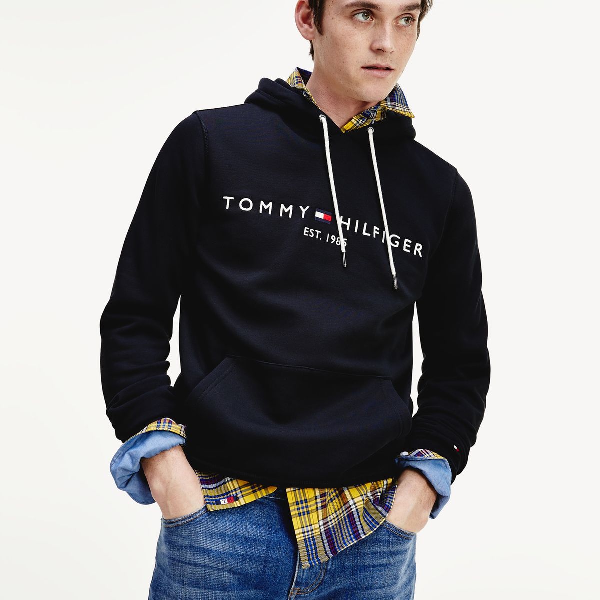 TOMMY HILFIGER - Polerón Hoodie Core Logo Negro Tommy Hilfiger
