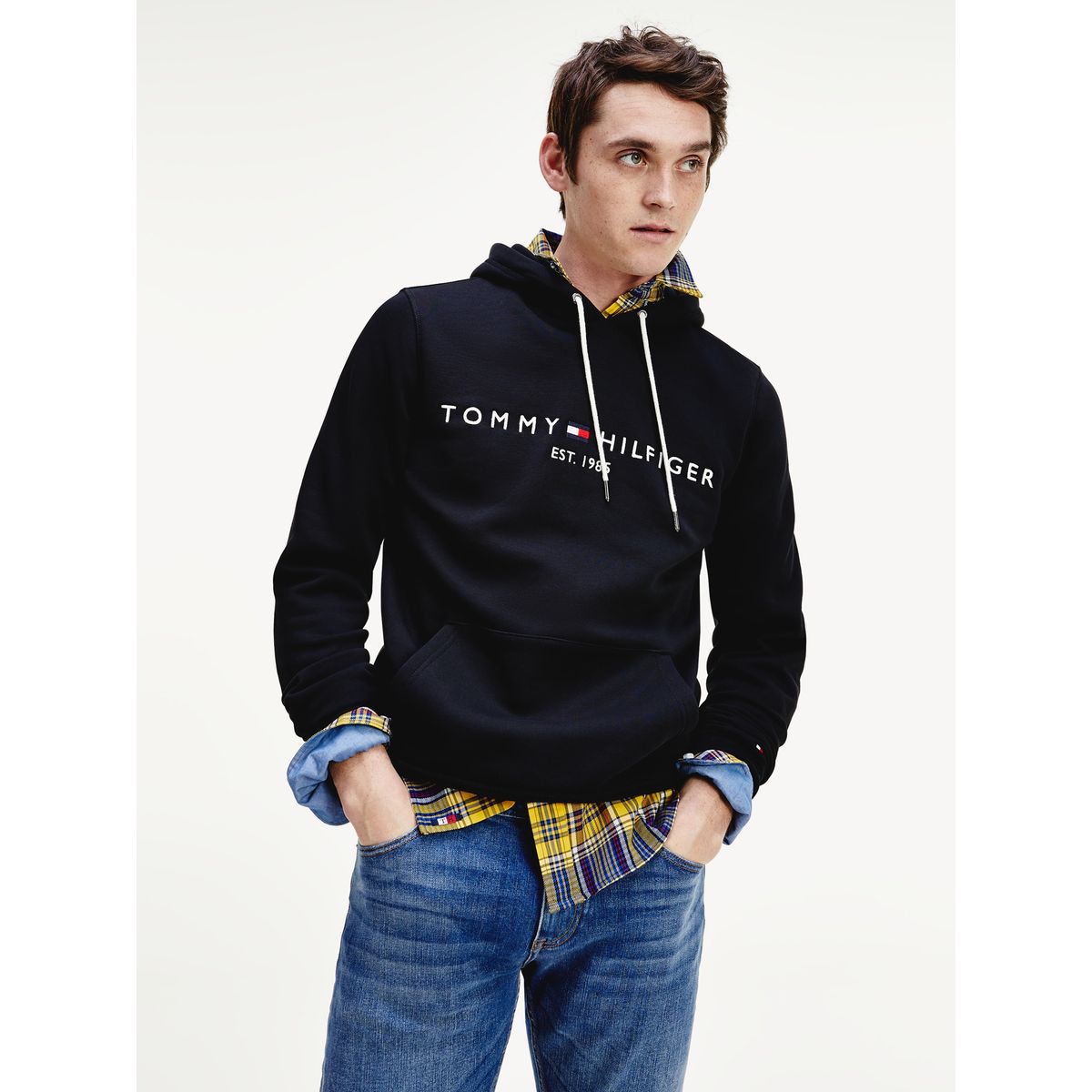 TOMMY HILFIGER - Polerón Hoodie Core Logo Negro Tommy Hilfiger