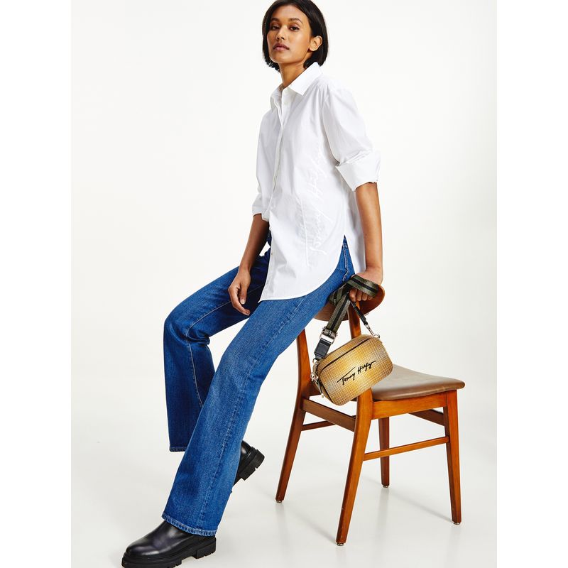 TOMMY HILFIGER - Camisa Girlfriend Signature Blanco Tommy Hilfiger